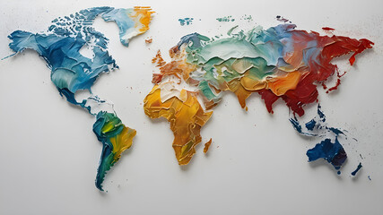 Continent world map. Outline World Map Background. Global network connection.