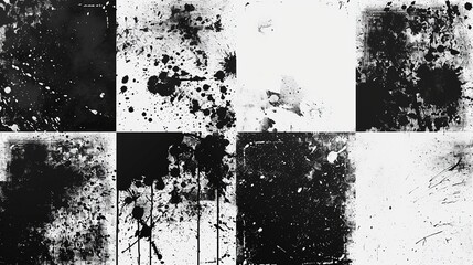 Nine_monochromatic_abstract_grunge-style_splatter_backgroound