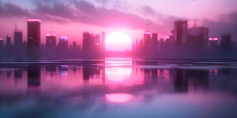 Fototapeta premium Retrofuturistic 80s Vibe. Concept Neon Lights, Synthwave Music, Vintage Fashion, Futuristic Technology, Nostalgic Aesthetics