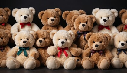 A gathering of plush companions, a symphony of softness, captured in a moment of time