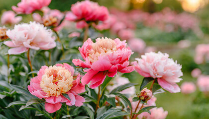 Colorful spring flowers in the sun. Various colored. Summer alpine meadow with colorful wildflowers. Camera moves among grass and colorful flowers, backlight, sunset. Summer alpine green flora