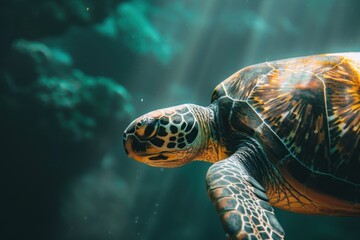 Fototapeta premium Sea Turtle in the Depths