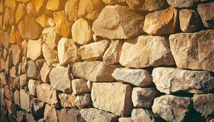 Brick stone wall stack of medieval natural stone texture background or rock strata boundary the rock seamless abstract and fragment of a walls from a gray