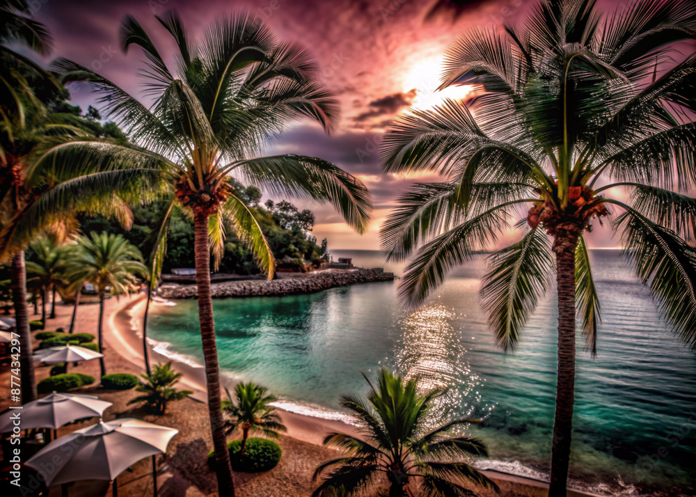 Canvas Prints trees on the beach