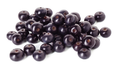 Fresh ripe acai berries isolated on white
