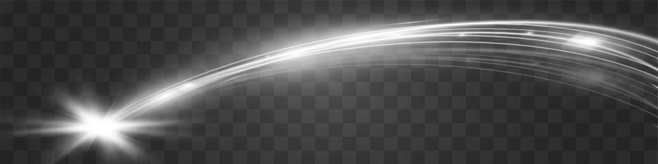 Naklejka premium Light white wave shine effect,vector glow line sparkle shine. Silver wavy effects.