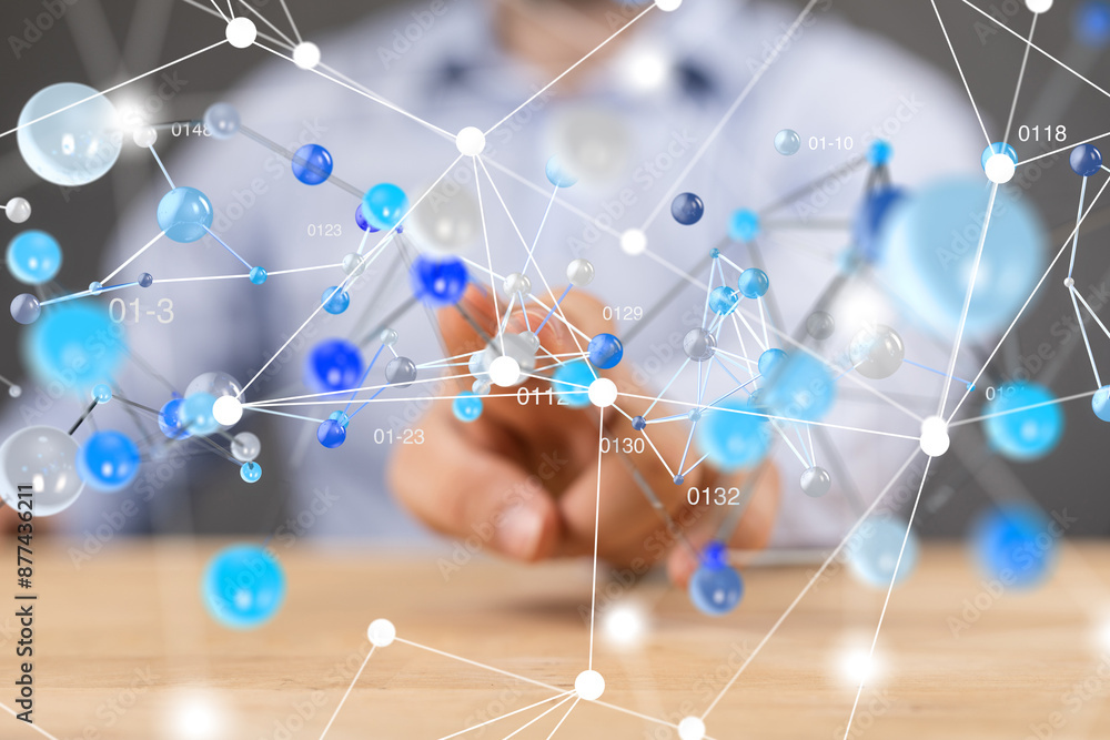 Poster conference digital network and data concept 3d