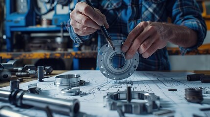 Engineer_technician_designing_drawings_mechanical_parts_engineering_drawing_concept