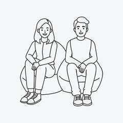 Stunning Friend Line Art Vector, Perfect Illustrations for Your Designs