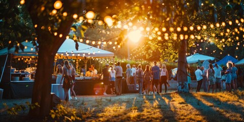 Summer Festival Vendors Serve Fresh FoodLive Music in Lively Atmosphere