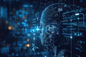 Obraz premium ai statistics and analytics background copy space