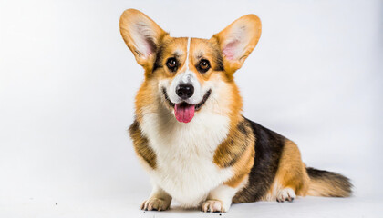 welsh corgi breed dog sitting on a white background