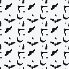Darkness In The Sky Seamless Vector Pattern Design