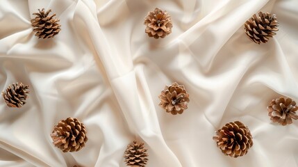 Fototapeta premium Boho composition with pine cones