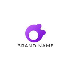 ILLUSTRATION LETTER O CIRCLE GRADIENT PURPLE COLOR WITH DOT TECH LOGO ICON TEMPLATE SIMPLE DESIGN ELEMENT VECTOR