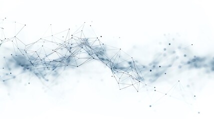 Abstract network connection dots and lines on white background.  Concepts of technology, science, social media, internet, communication, big data.