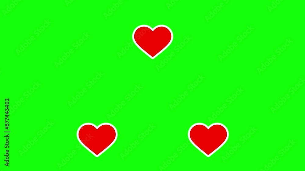 Poster animation moving red hearts shape animation video background