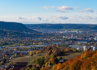 View on jenas cityscape and landscape from landgrafen