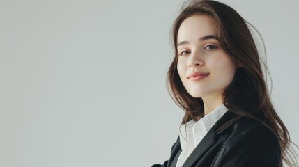 Fototapeta premium Portrait of a Young Woman in a Black Blazer
