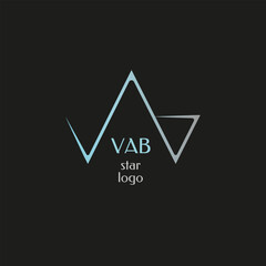 Vab initials logotype for your company business card information  star logo