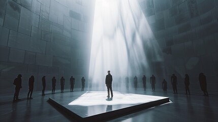 Conceptual images of social anxiety and public speaking fears, focusing on the psychological impact and the emotions experienced by individuals.