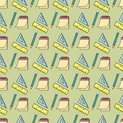 School Mix Seamless Vector Pattern Design