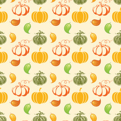 We Love Pumpkins Seamless Vector Pattern Design