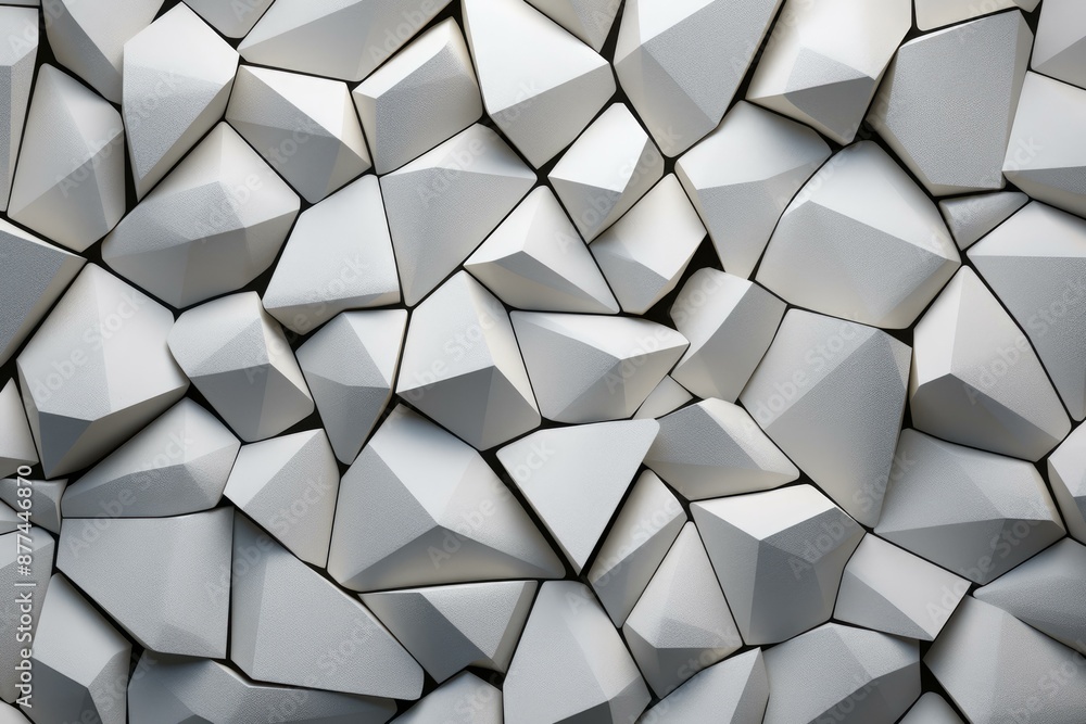 Poster abstract background featuring a 3d wall with a geometric pattern of white polygonal shapes