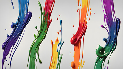 Set of colorful brush strokes, lines, hand painted design elements. Textures, backgrounds for text. Rough grunge edges.