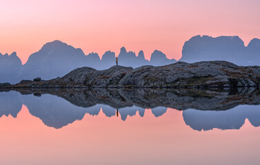 A magical sunrise in the Dolomites, Italy