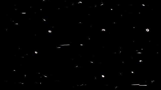 White dots and scratches on old movie film. The effect of damage, retro nostalgia, old film, forgotten, memories, lyrics, the vibe of friendship. 4K art effect with texture for overlay.