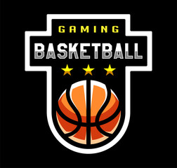 Basketball logo. Sport games. Sporting ball emblem. T shirt print.