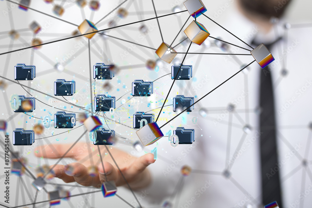 Poster big data cloud digital 3d