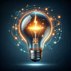 Light effect illustration of realistic light bulbs