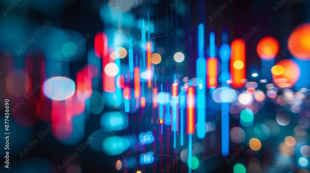 Aufkleber abstract financial background with blurred stock market graphs and data analysis.