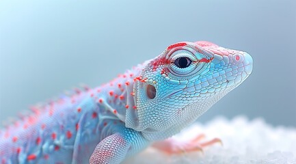 Fototapeta premium chameleon on a blue background