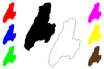 Tolima Department (Colombia, Republic of Colombia, Departments of Colombia) map vector illustration, scribble sketch Department of Tolima map....