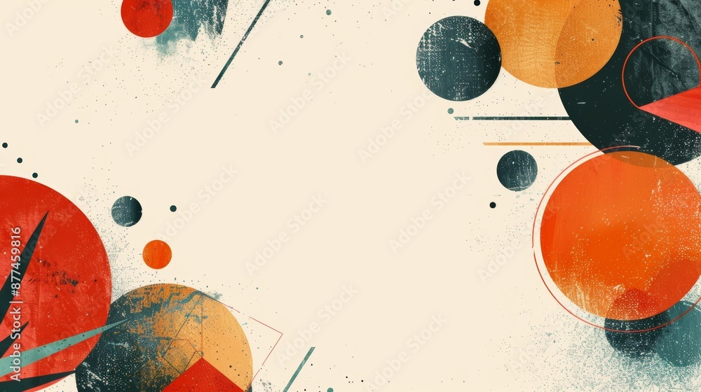 Poster geometric border template, various geometric shapes such as ovals, rhombuses, and triangles form an 