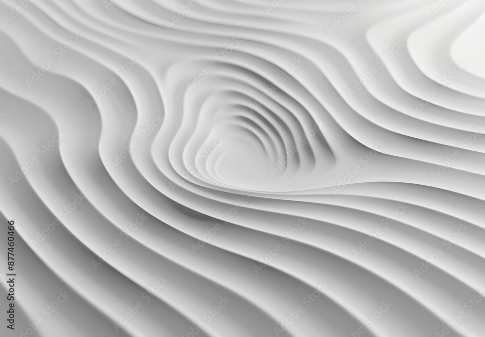 Aufkleber abstract white wave pattern with soft curves and depth effect