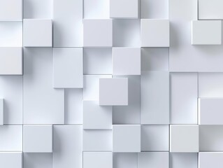 Abstract White 3D Geometric Pattern in Minimalist Design