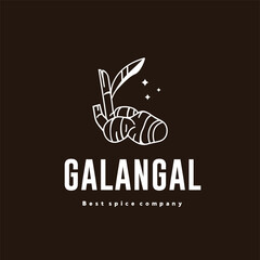 illustration of the galangal spice logo icon, galangal kitchen spice for the cooking industry	