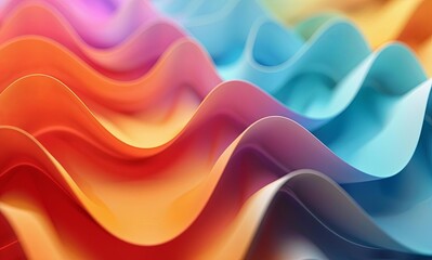 Obraz premium Vibrant abstract wave pattern in vivid rainbow colors