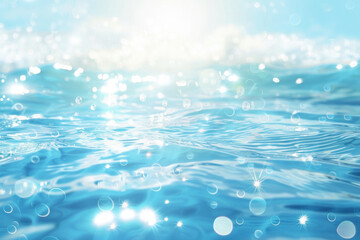 Sparkling turquoise water glistens under the sunlight, creating a dreamy, refreshing scene perfect for a summer day.