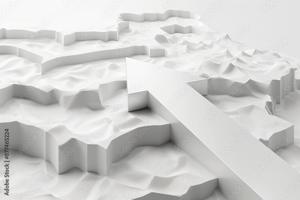 Aufkleber abstract 3d terrain map with upward arrow