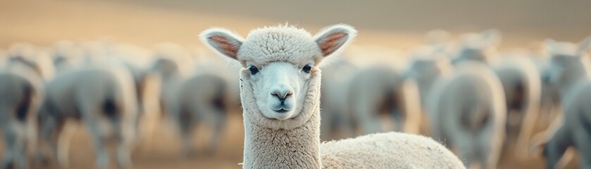 Obraz premium Capture the essence of emerging producers shearing alpacas for soft, sustainable wool