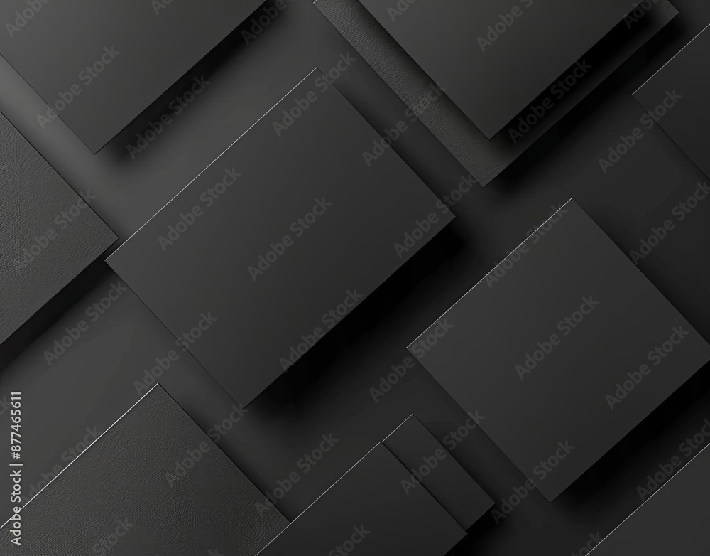Poster abstract black geometric background with overlapping rectangles