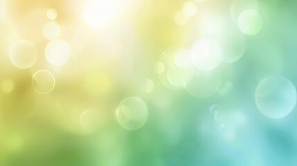 Abstract Bokeh Effect with Pastel Yellow and Green Gradients