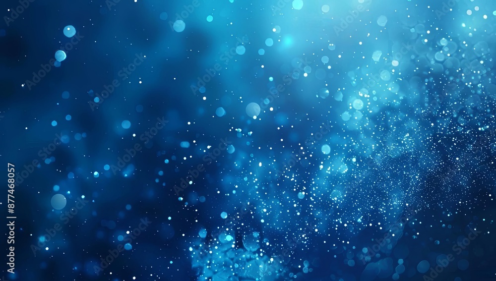 Aufkleber abstract blue digital background with light particles and bokeh effects