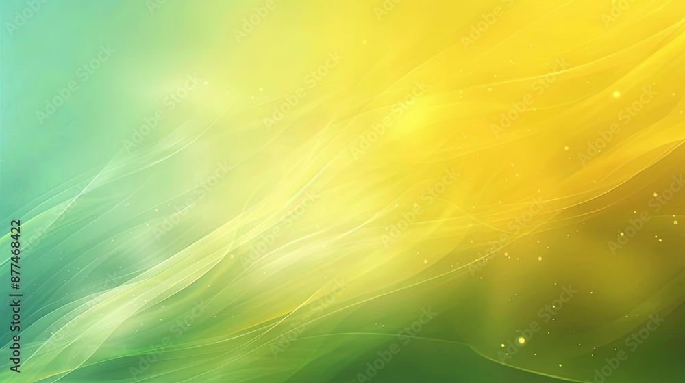 Poster abstract gradient background with green and yellow wispy textures