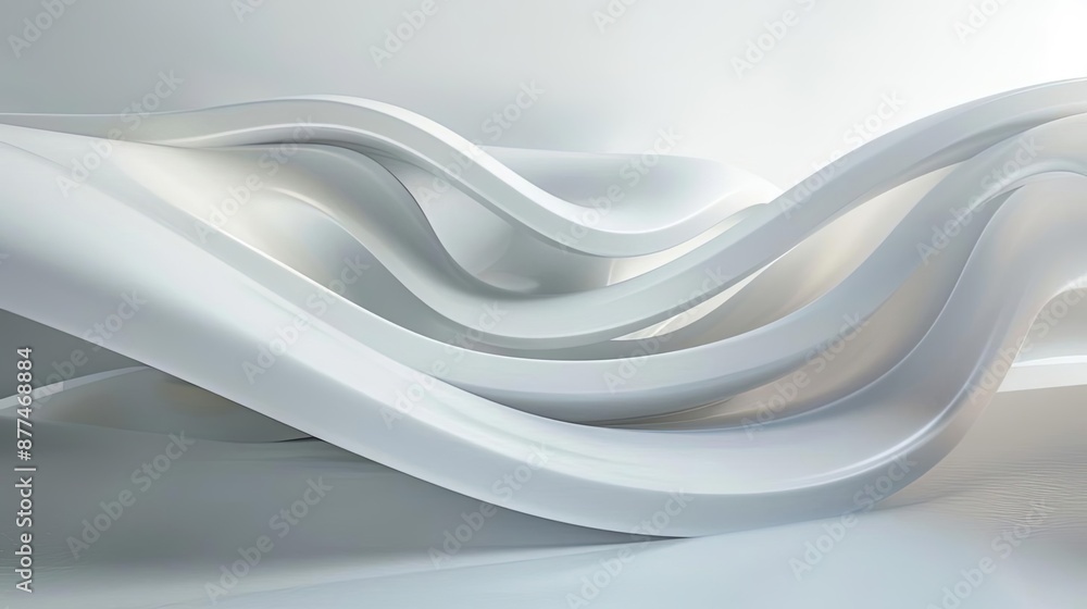Poster abstract white wave patterns in minimalistic modern design